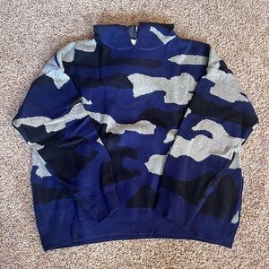 BRAND NEW Elan Navy‎ Blue Camouflage Sweater Hoodie